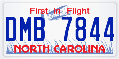 NC license plate DMB7844