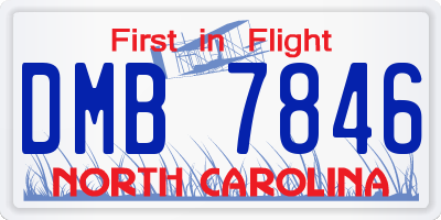 NC license plate DMB7846