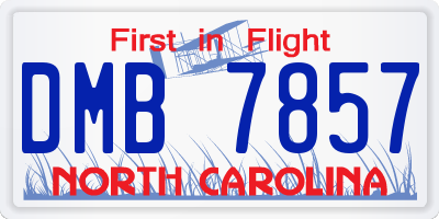 NC license plate DMB7857
