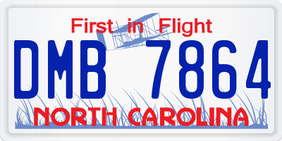 NC license plate DMB7864