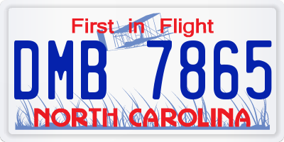 NC license plate DMB7865