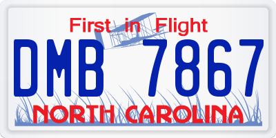 NC license plate DMB7867