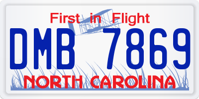 NC license plate DMB7869