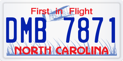 NC license plate DMB7871