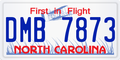 NC license plate DMB7873