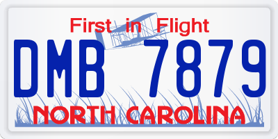 NC license plate DMB7879