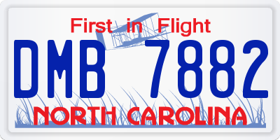 NC license plate DMB7882