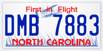 NC license plate DMB7883