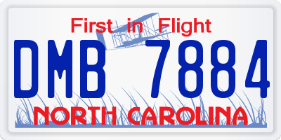 NC license plate DMB7884