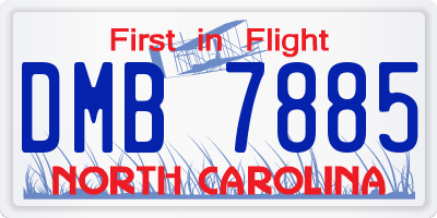 NC license plate DMB7885
