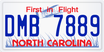 NC license plate DMB7889