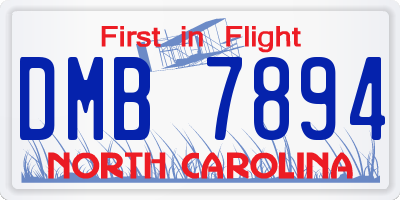 NC license plate DMB7894
