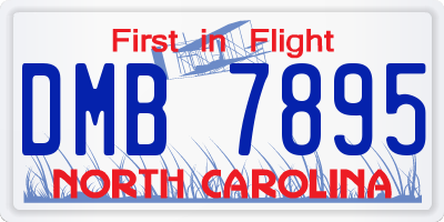 NC license plate DMB7895
