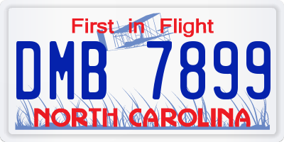 NC license plate DMB7899