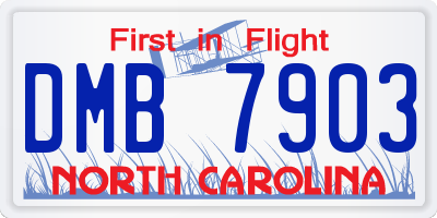 NC license plate DMB7903
