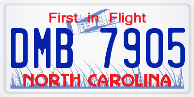 NC license plate DMB7905