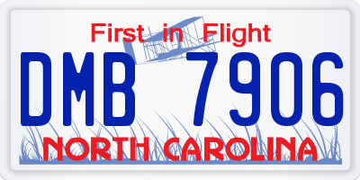 NC license plate DMB7906