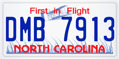 NC license plate DMB7913