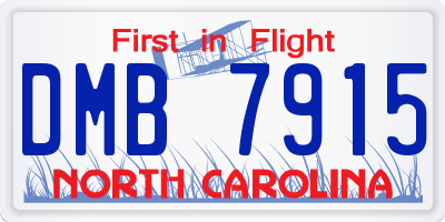NC license plate DMB7915