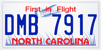 NC license plate DMB7917