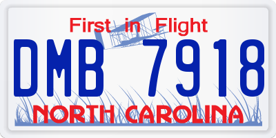 NC license plate DMB7918