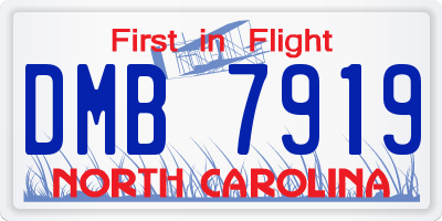 NC license plate DMB7919