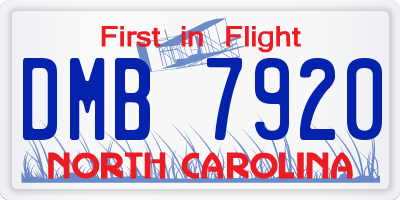 NC license plate DMB7920