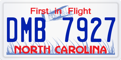 NC license plate DMB7927