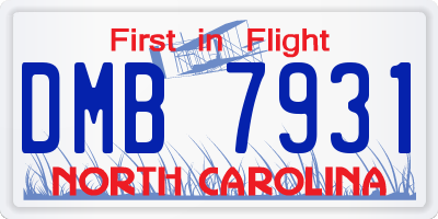 NC license plate DMB7931