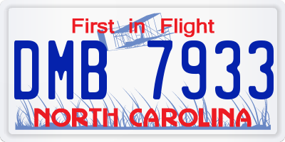 NC license plate DMB7933