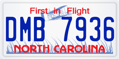 NC license plate DMB7936