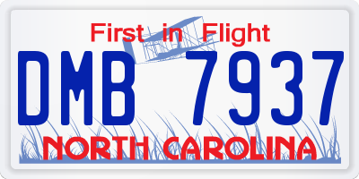 NC license plate DMB7937