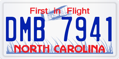 NC license plate DMB7941