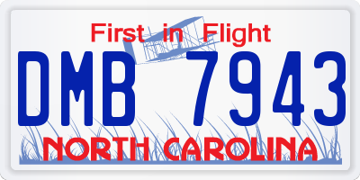 NC license plate DMB7943