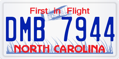 NC license plate DMB7944