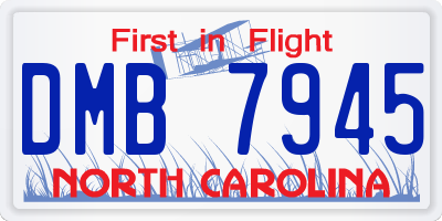 NC license plate DMB7945