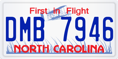 NC license plate DMB7946