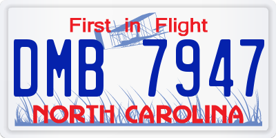 NC license plate DMB7947