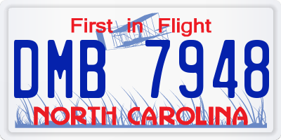 NC license plate DMB7948