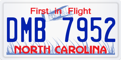 NC license plate DMB7952