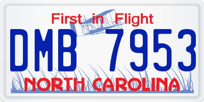 NC license plate DMB7953