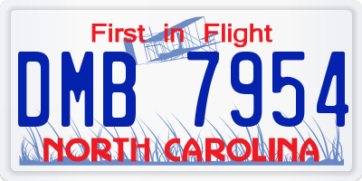 NC license plate DMB7954