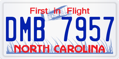 NC license plate DMB7957