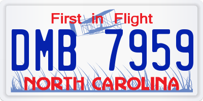 NC license plate DMB7959