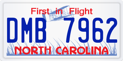 NC license plate DMB7962