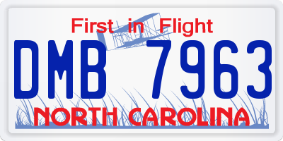 NC license plate DMB7963