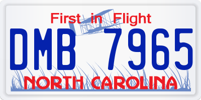 NC license plate DMB7965