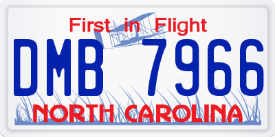 NC license plate DMB7966