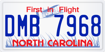 NC license plate DMB7968