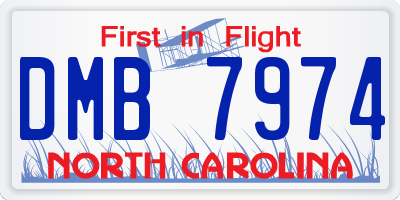 NC license plate DMB7974